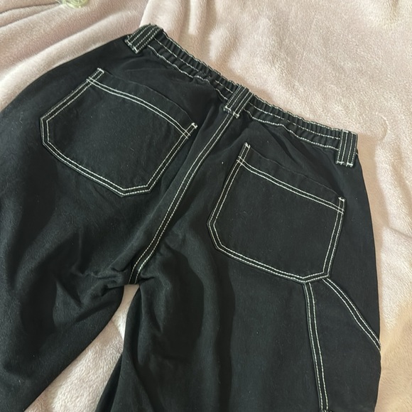 Fashion Nova- Petite Give Me A Break Cargo Carpenter Jeans - Black- Size 9 - Picture 3 of 3